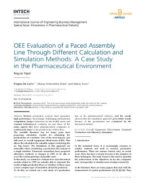 Fillable Online Oee Evaluation Of A Paced Assembly Fax Email Print