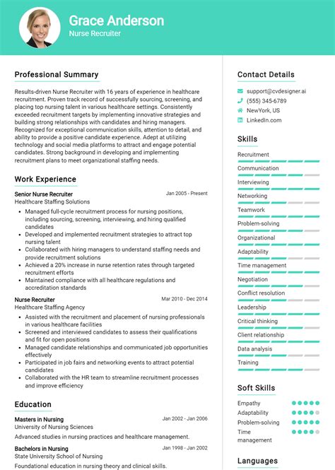 Nurse Recruiter Resume Example For 2024 Expert Tips And Templates Cvdesignerai