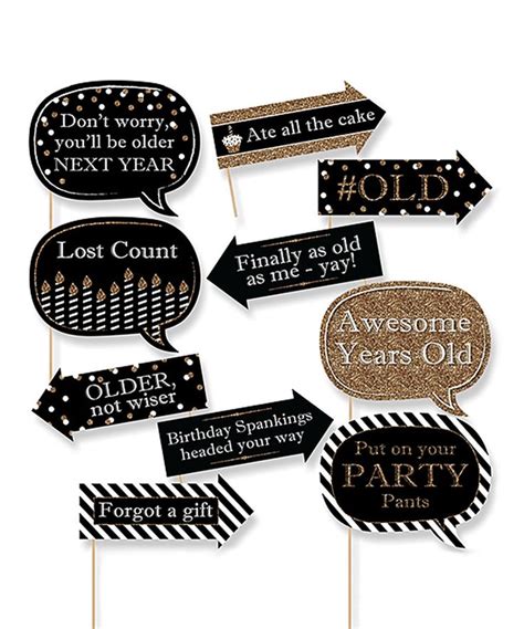 Take A Look At This Black And Gold Sparkle Birthday Photo Booth Prop Set