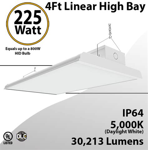 Led Warehouse Lights 4Ft Linear Fixture 225WW 30213Lm 5000K 100-277V ...