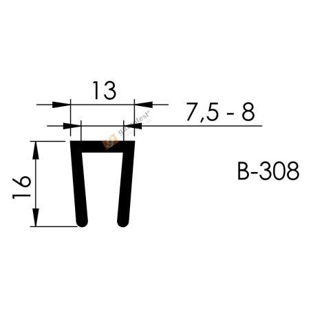 Uszczelka na rant 7 5 8mm B 308 krawędziowa półokrągła typ U