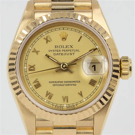 Rolex Oyster Perpetual Datejust 26mm 18kt Yellow Gold 69178 Luxe Watches