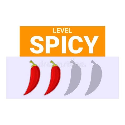 Spicy Level With Chili Peppers Indicating Medium Hot Flavor Stock Vector Illustration Of