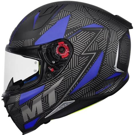 Capacete Mt Revenge Status Preto Azul Fosco Grid Motors