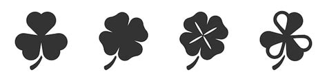 Premium Vector Clover Icon Set St Patricks Day Green Clover Icons Four Leaf Clover Vector