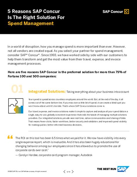 Reasons Sap Concur Is The Right Solution For Spend Management