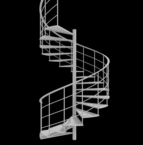 Spiral Staircase 3D Model 5 Obj Fbx 3ds Stl Dwg Dxf Blend