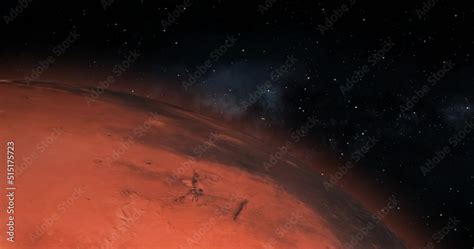 Vídeo do Stock Spinning planet mars isolate on dark Front view of