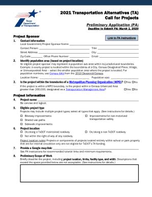 Fillable Online Ftp Dot State Tx Detailed Application DA Instructions