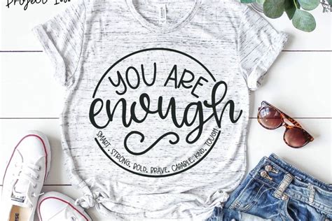 You Are Enough Svg Inspirational Svg 54173 Cut Files Design Bundles