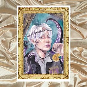 Ateez X Villains Watercolor Art A A Print Poster Hongjoong San