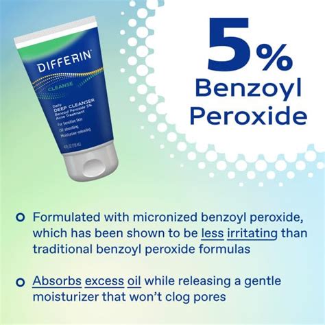 Differin Acne Face Wash With 5 Benzoyl Peroxide Daily Deep Cleanser