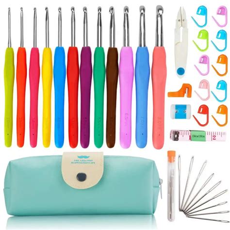 Ergon Mico Crochet Hook Set Para Iniciantes Kit Extra Longo Agulhas