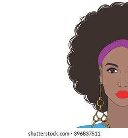 Beautiful African American Woman Curly Hair Stock Vector Royalty Free