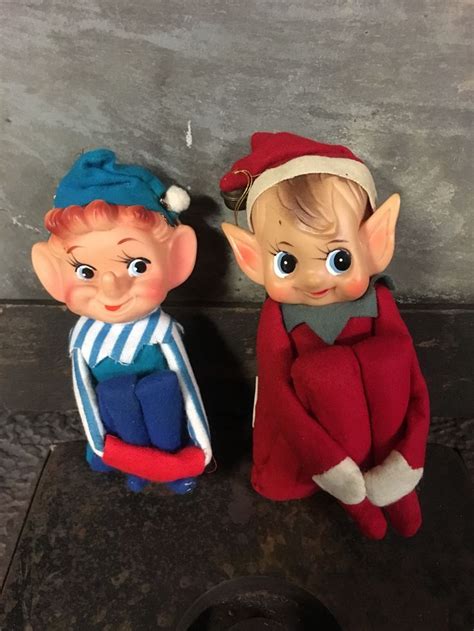 Vintage Original Elves On The Shelf Made In Japan Etsy Elves Elf