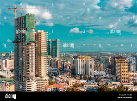 aerial view of the dar es salaam skyline Stock Photo - Alamy