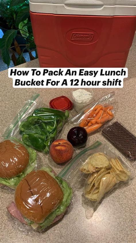 How To Pack An Easy Lunch Bucket For A 12 Hour Shift! | Vegetarian meals for kids, Lunch snacks ...