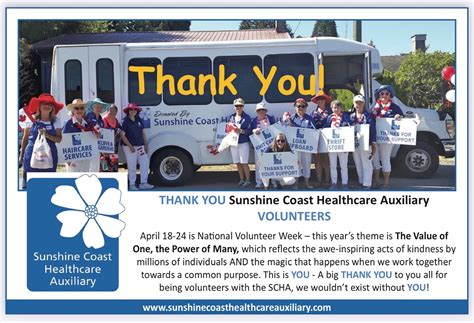 National Volunteer Week Sunshine Coast Healthcare Auxiliary