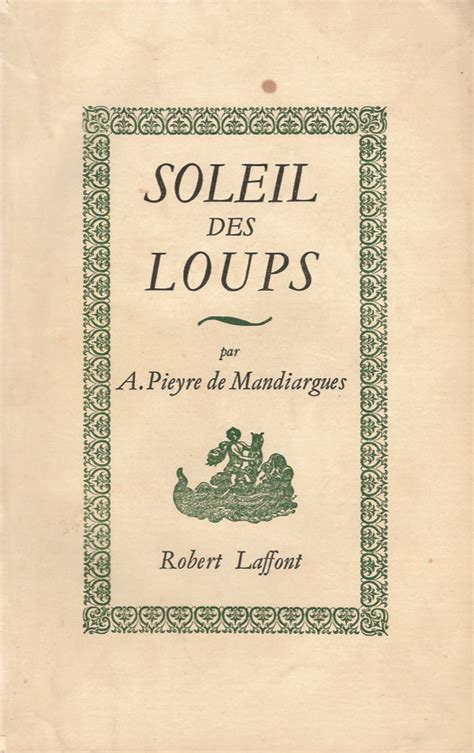 Soleil Des Loups L Arengario Studio Bibliografico