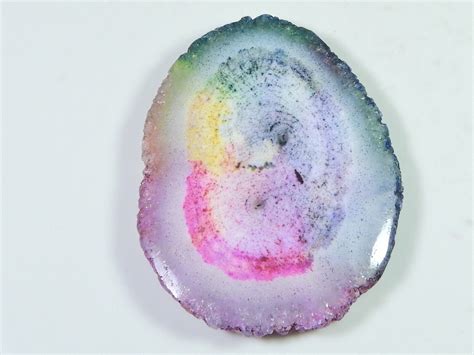 Cts Rainbow Solar Quartz Dyed Druzy Agate Slice Gemstone X X