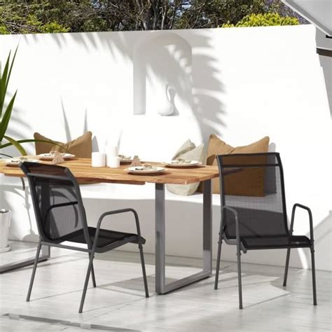 Chaises De Jardin Pcs Acier Et Textil Ne Noir Dio