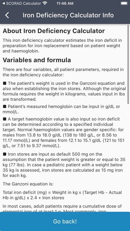 Iron Deficiency Calculator by Florin Nedea