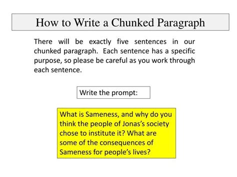 Ppt How To Write A Chunked Paragraph Powerpoint Presentation Free