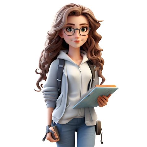 Premium Ai Image Photo 3d Illustration Of A Cartoon Teenage Girl Generative Ai