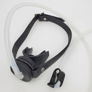 Piss Catheter Mask Hollow Plug Anal BDSM Leather Hood Golden Shower Urinal Gag Piss Drink Play