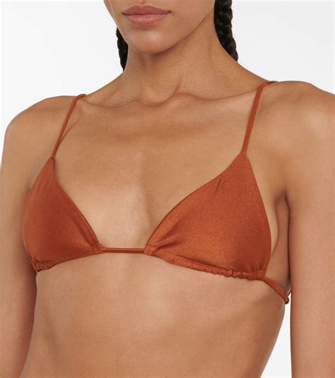 Jade Swim Via Triangle Bikini Top In Bronze Sheen ModeSens