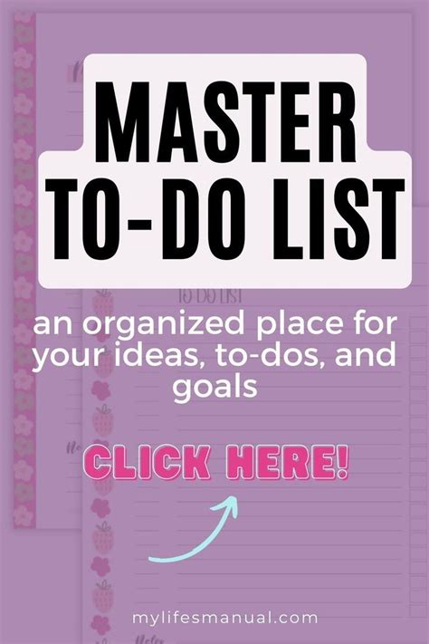 Free Master To Do List Printable Planner