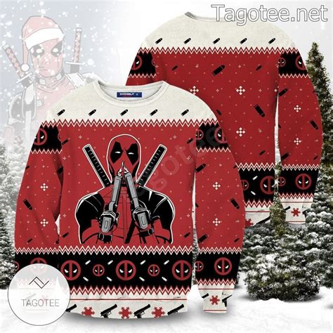 Deadpool Maximum Effort Xmas Ugly Christmas Sweater Tagotee