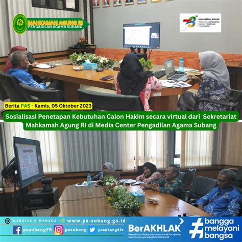 Sosialisasi Penetapan Kebutuhan Calon Hakim Secara Virtual Dari