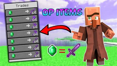 Minecraft But Villagers Trade Op Items Youtube