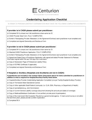 Physician Credentialing Checklist Fill Online Printable Fillable