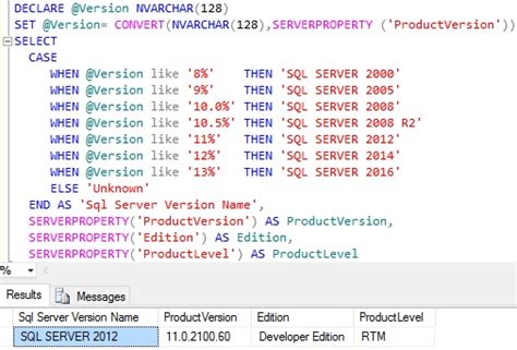 How To Get Sql Server Version Edition Product Level Etc