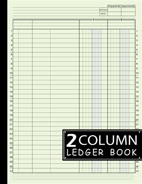 Column Ledger Book Simple Two Column For Bookkeeping And Accounting