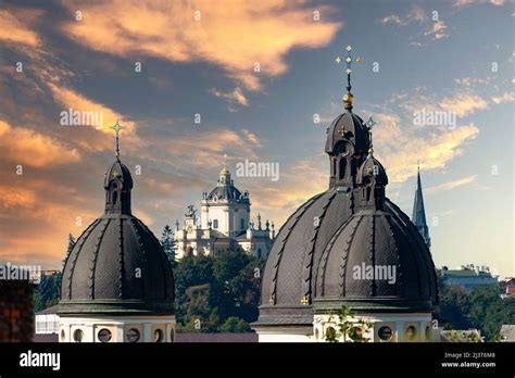 Lviv Ukraine View Of The Historic City Center From A Bird S Eye View