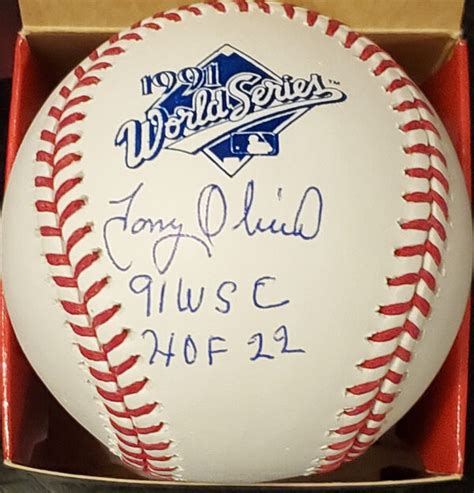 Tony Oliva Autographed 1991 World Series Baseball 91 WSC And HOF 22