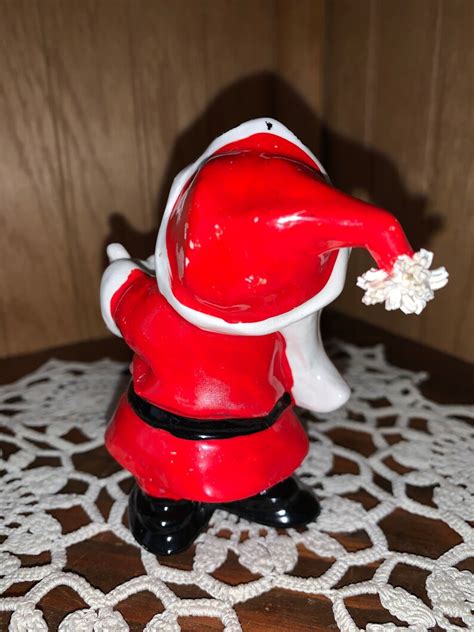 Rare Vintage Hand Painted 1950s Kreiss Spaghetti Santa Mini Candle