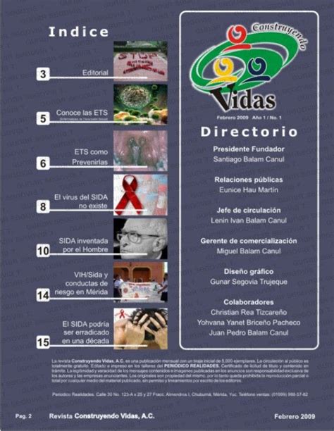 Directorioindice Revista Construyendo Vidas” Indice De Revista