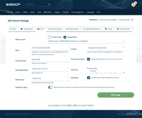 Contabo Cloud Automation Marketplace WISECP