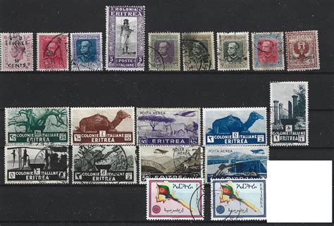 Eritrea 1930s 1950s Postage Stamps X 20 Vintage Eritrean Stamp