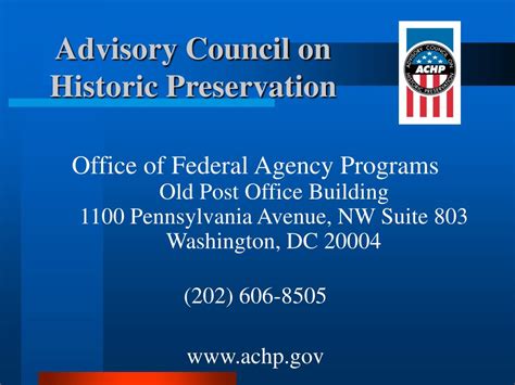 Ppt Advisory Council On Historic Preservation And Section 106