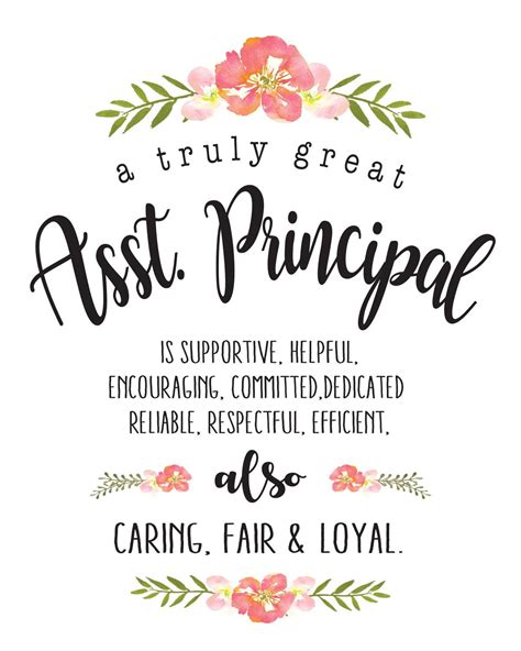 Assistant Principal T Principal Chalkboard Printable A Truly Great Assistant Principal Is