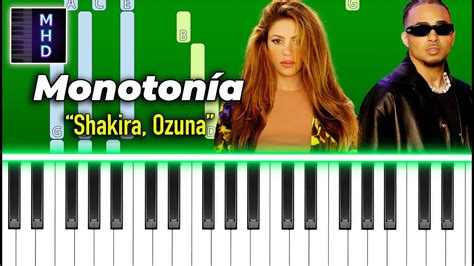 Shakira Ozuna Monotonía Piano Tutorial Youtube