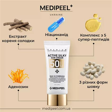 MEDIPEEL Active Silky Sun Cream SPF 50+ PA+++ - Профессиональная защита ...