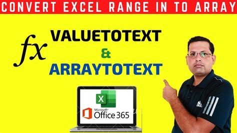 How To Use New Functions Valuetotext And Arraytotext In Excel Youtube