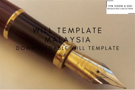 Will Template Malaysia – Free Downloadable Will Template – yinvoonandooi