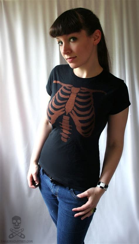 Bleached Ribcage Skeleton Tee Shirt Top By Smarmyclothes On Etsy